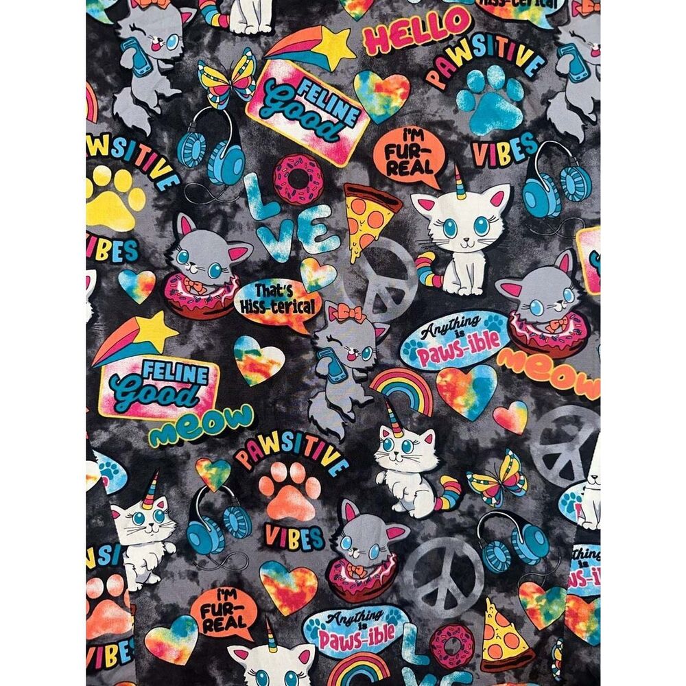 Dickies Women's Pawsitive Vibes Snap Front Warm-Up Scrub Jacket DK306 Medium - Picture 6 of 6